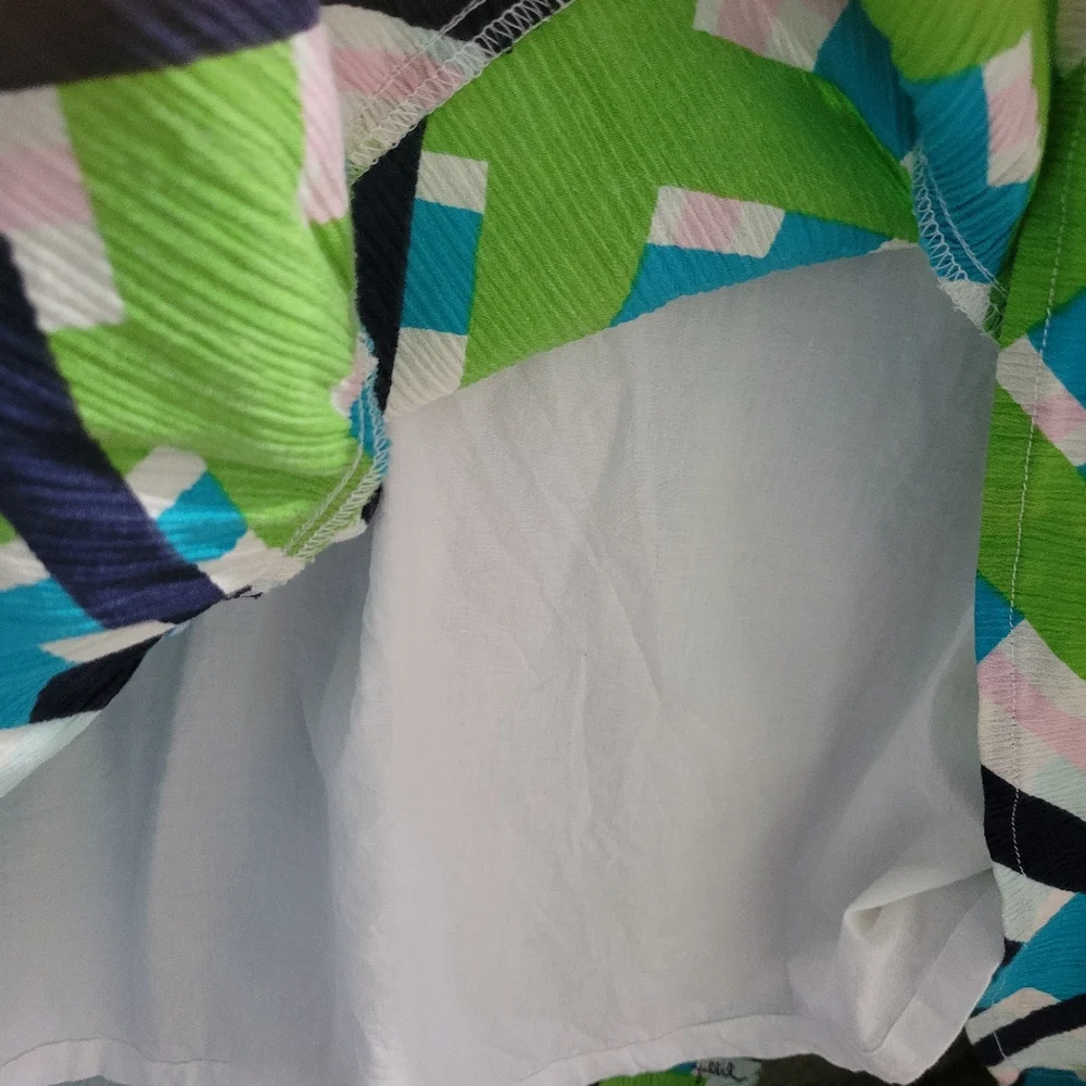 Lilly Pulitzer Geometric pattern signature Cotton fabric Summer mini dress sz 6 - Picture 9 of 11